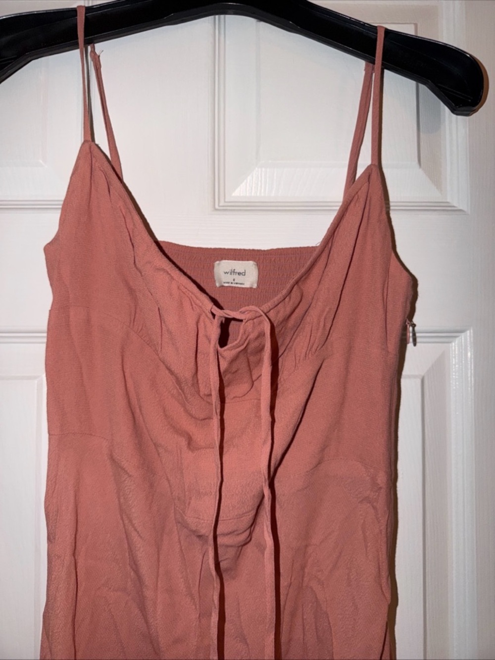 Wilfred Aritzia Dusty Rose Maxi Slip Dress with Tie - Picture 4 of 8